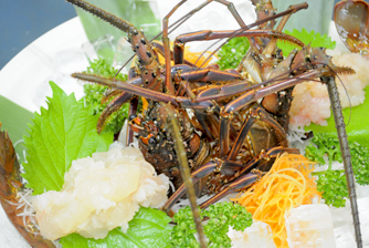 伊勢エビお造り又は鬼殻焼き